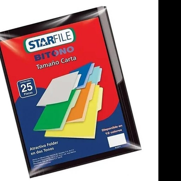 FOLDER BITONO CTA. STARFILE NEGRO PAQ.C25 C.20